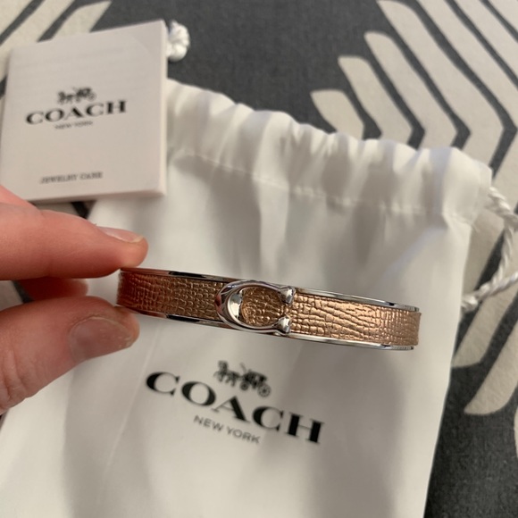 Coach Leather Rose Gold Bangle - Picture 7 of 8